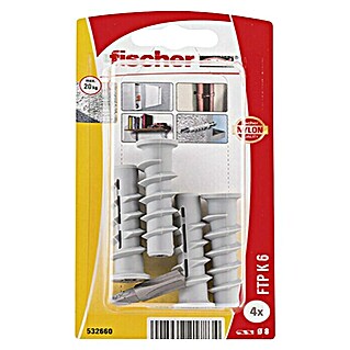 Fischer Porenbetonanker FTP K 6 K (Länge Dübel: 50 mm, 4 Stk., Mindesteinschraubtiefe: 40 mm, Nylon)