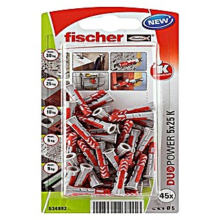 Fischer Duopower Set vijaka s tiplama (Promjer tiple: 5 mm, Duljina tiple: 25 mm, 45 Kom., Najlon)