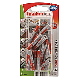 Fischer Duopower Set univerzalnih tipli (Promjer tiple: 8 mm, Duljina tiple: 40 mm, 18 Kom., Najlon)