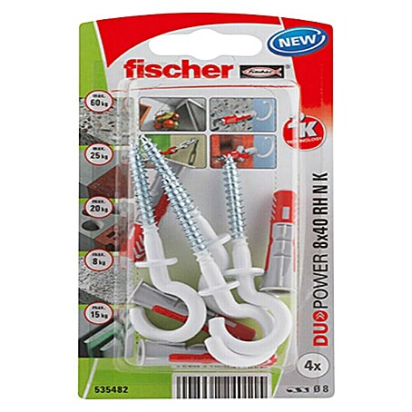 Fischer Universaldübel Duo Power RH NK (Ø x L: 8 x 40 mm, 4 Stk.)