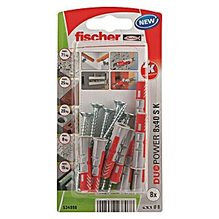 Fischer Duopower Set vijaka s tiplama (Promjer tiple: 8 mm, Duljina tiple: 40 mm, 8 Kom.)