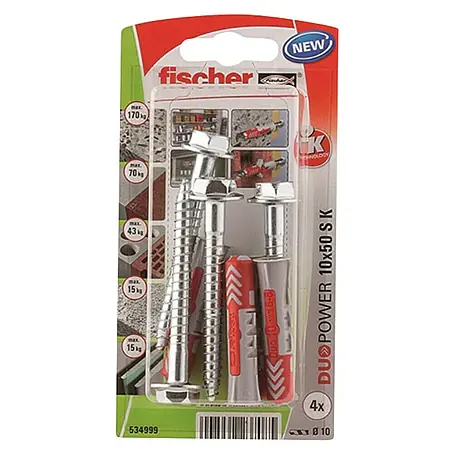 Fischer Duopower Schraubensortiment mit Dübeln S K