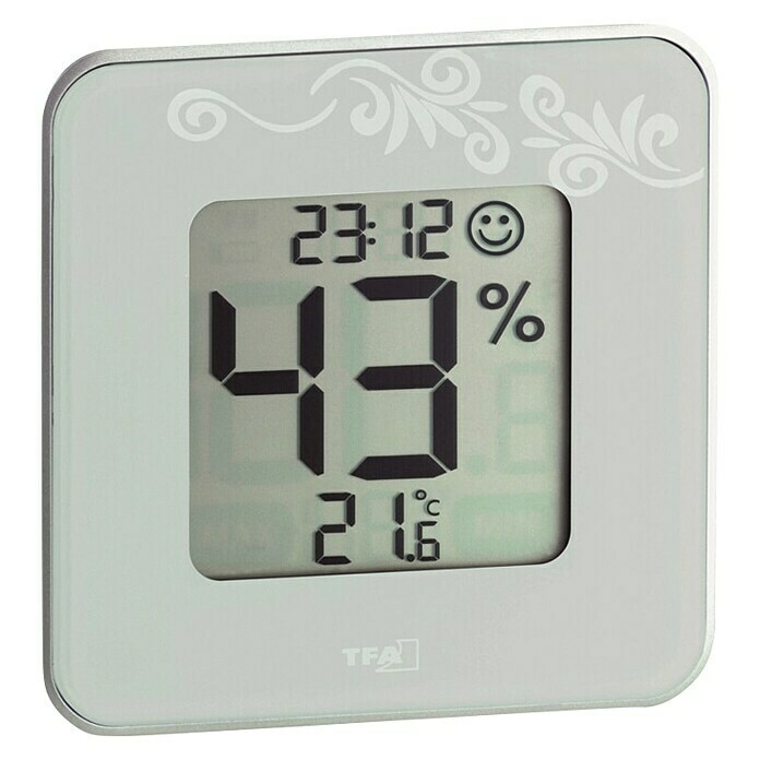 Termo-higrómetro Reloj plata (Temperatura actual, 10,4)
