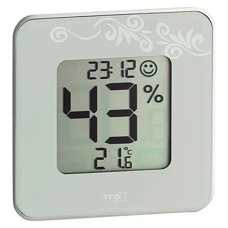 Termo-higrómetro Reloj plata