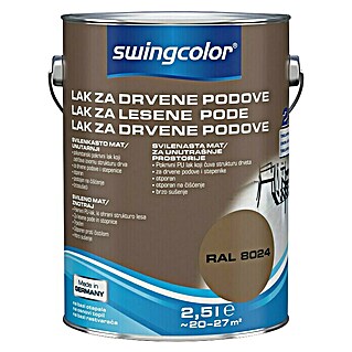 swingcolor Lak za lesena tla (Rjava, 2,5 l, Svileni mat)