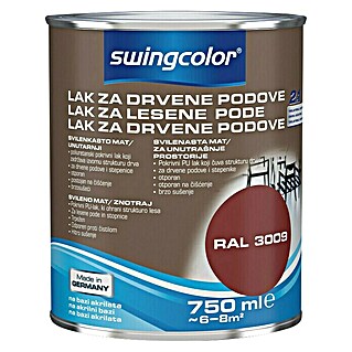 swingcolor Lak za lesena tla (Rdeča, 750 ml, Svileni mat)