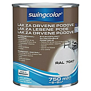 swingcolor Lak za lesena tla (Siva, 750 ml, Svileni mat)