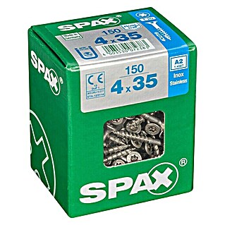 Spax T-Star plus Schroef met verzonken kop (Ø x l: 4 x 35 mm, Roestvrij staal, 150 st., Deeldraad)