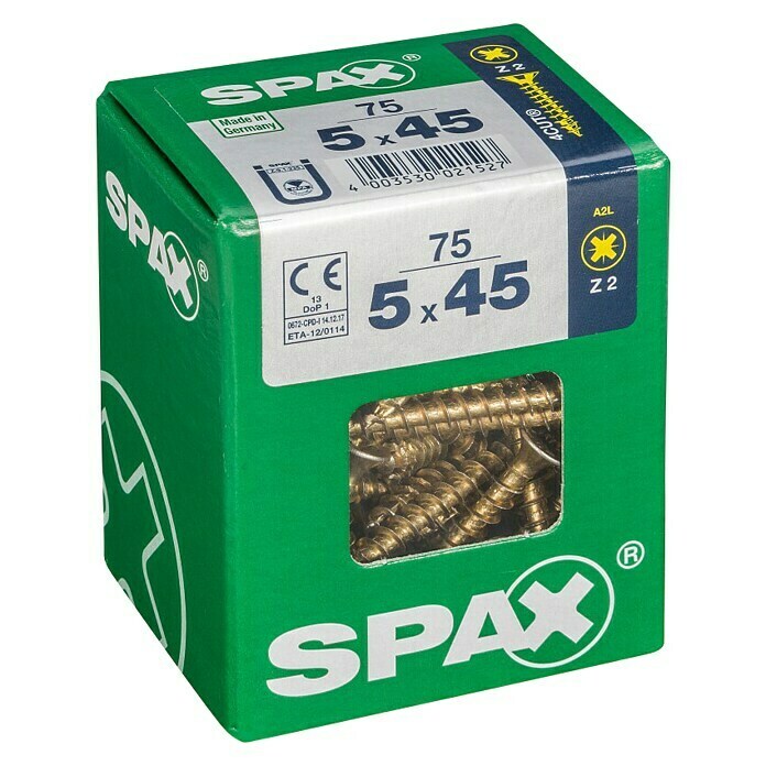 Spax Universalschraube (Ø x L: 5 x 45 mm, Vollgewinde, 75 Stk.)