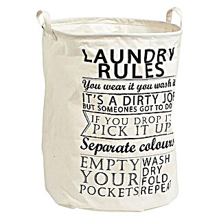 Spremnik za rublje Laundry Rules (Platno, Ø x V: 38 x 48 cm)