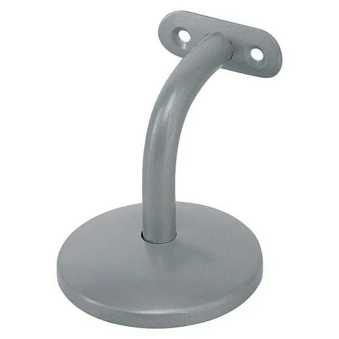 Vormann Handlaufstütze - Aluminium, Grau - Graue Treppengeländerhalterung mit runder Basis und Befestigungsplatte für die sichere Anbringung des Geländers. Ideal für Treppen.
