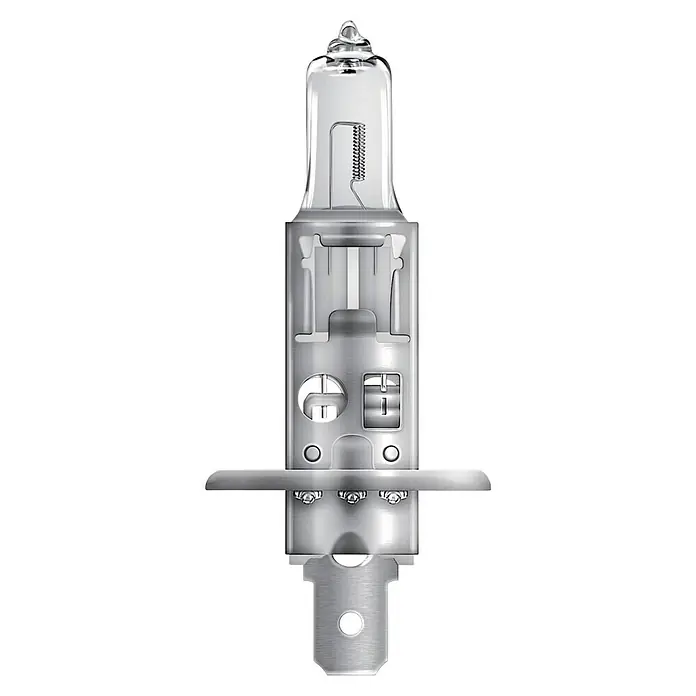 Osram Original Line Bombilla para faro delantero H1 - 12 V, 1 ud., Blanco cálido, H1 - Bombilla halógena H1 para faro. La bombilla halógena H1 proporciona una luz blanca y brillante para una gran visibilidad en la carretera.