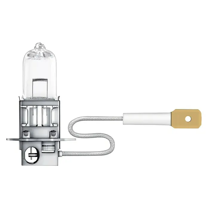 Osram Original Line Bombilla para faro delantero H3 - 12 V, 1 ud., Blanco cálido - La imagen muestra una bombilla halógena H7 de alta calidad. Esta bombilla garantiza una excelente iluminación y mayor seguridad en la carretera.
