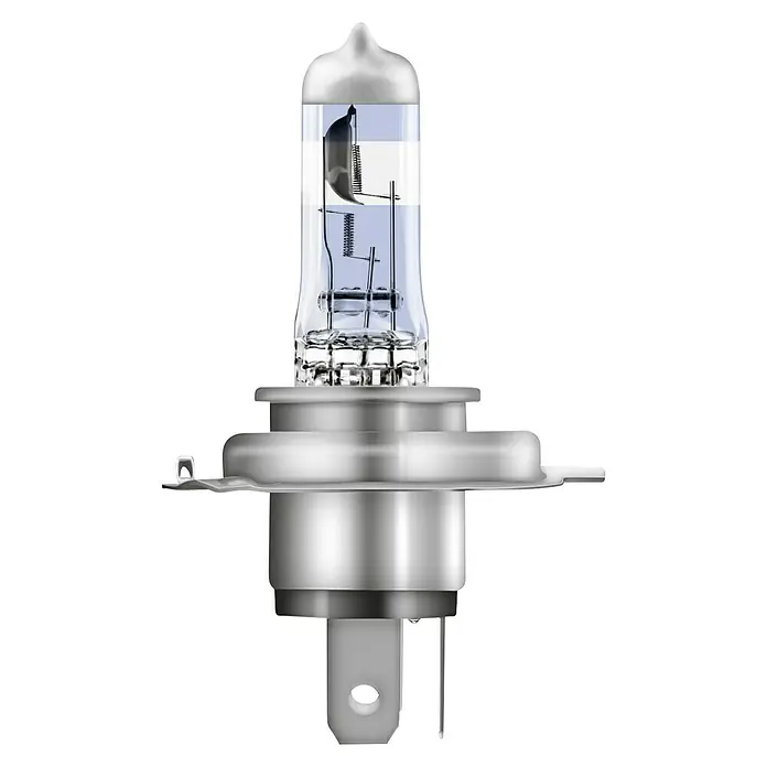 Osram Hauptscheinwerfer-Lampen Raystar Advanced - H4, 1 Stk. - Abbildung einer H4-Halogenlampe, die für ihre Helligkeit und Lebensdauer bekannt ist, ideal für Fahrzeugscheinwerfer.