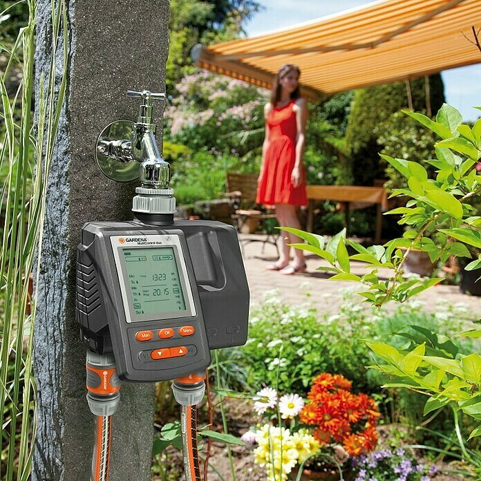 Gardena Bewässerungscomputer MultiControl Duo (Bewässerungsdauer: 1 min - 3 h 59 min, Anzahl Bewässerungszeiten: Bis 3 x täglich pro Ausgang)