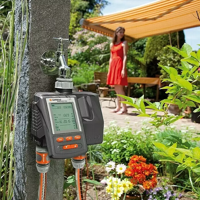 Gardena Bewässerungscomputer MultiControl Duo - Bewässerungsdauer: 1 min - 3,59 h, ¾″ - Stimmungsaufnahme