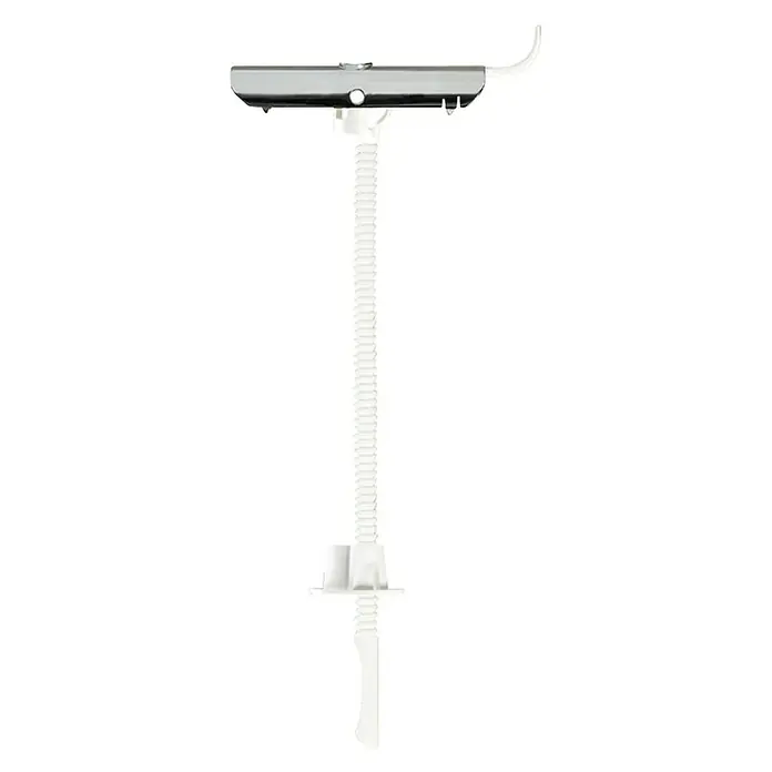 Cobra Federklappdübel FlipToggle - M6 x 60 mm, 10 Stk., Durchmesser Bohrloch: 12 mm - Klares Bild einer Diebstahlsicherung für Verkaufsartikel mit einem metallischen Kopf und einem weißen, spiralförmigen Kabel.