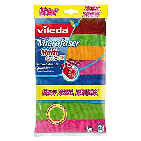 Vileda Mikrofasertücher Multi Colour XXL (8 Stk., Mikrofaser)