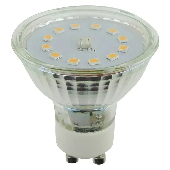 Voltolux LED-Lampe Reflektor GU10 - GU10, Nicht Dimmbar, Neutralweiß, 450 lm, 5 W - Nahaufnahme einer LED-Lampe mit GU4-Sockel, ideal für Akzentbeleuchtung und energieeffiziente Lösungen.