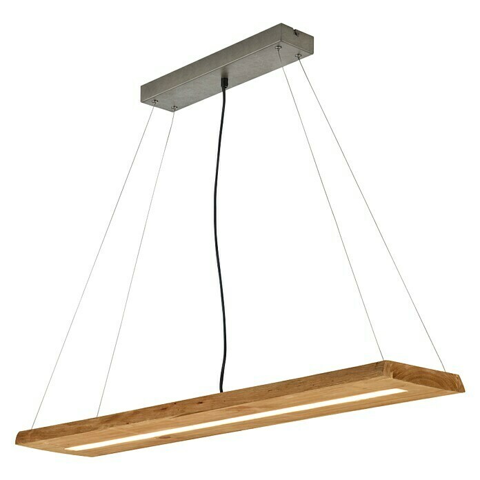 Trio Leuchten Brad LED-Pendelleuchte27 W, L x B x H: 20 x 10 x 150 cm, Holz, Warmweiß Diagonal View