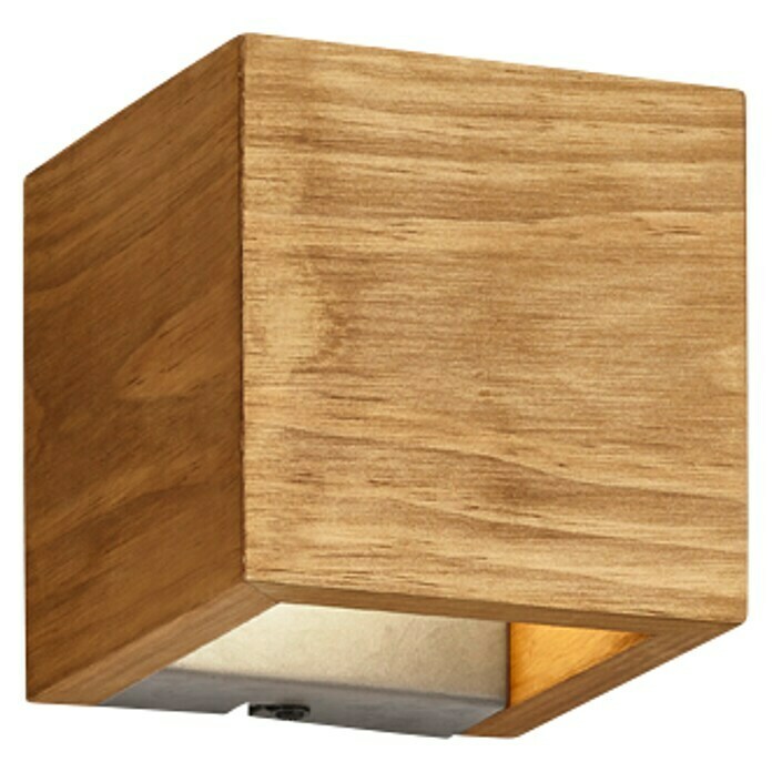 Trio Leuchten Brad LED-Wand- & Deckenleuchte4 W, L x B x H: 11 x 11 x 11 cm, Holz, Warmweiß Diagonal View