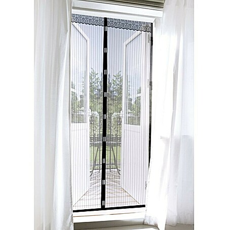 Easy Maxx Insektenschutzvorhang (B x H: 90 x 210 cm, Schwarz, Montage Insektengitter: Kleben)