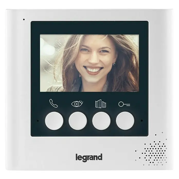 Legrand Monitor de interfono adicional 4,3" - Blanco - Videoportero Legrand con pantalla a color y controles intuitivos para una comunicación cómoda en la puerta.