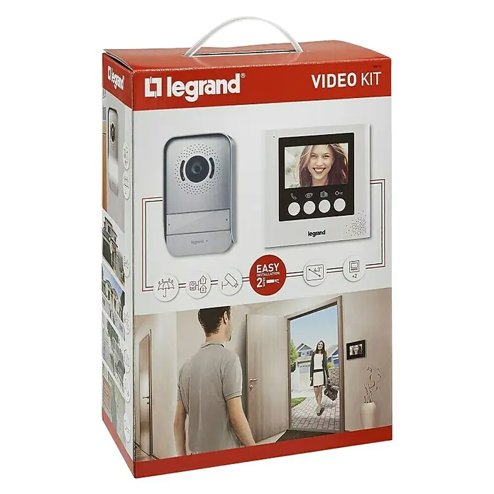 Legrand Videoportero en color - Casa unifamiliar - El kit de video Legrand en su embalaje. El kit incluye una cámara y una pantalla para una fácil instalación.
