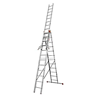 Krause Monto Višenamjenske ljestve na izvlačenje (Funkcija stepenica, Radna visina: 9,3 m, 3 x 12 prečki, Aluminij)