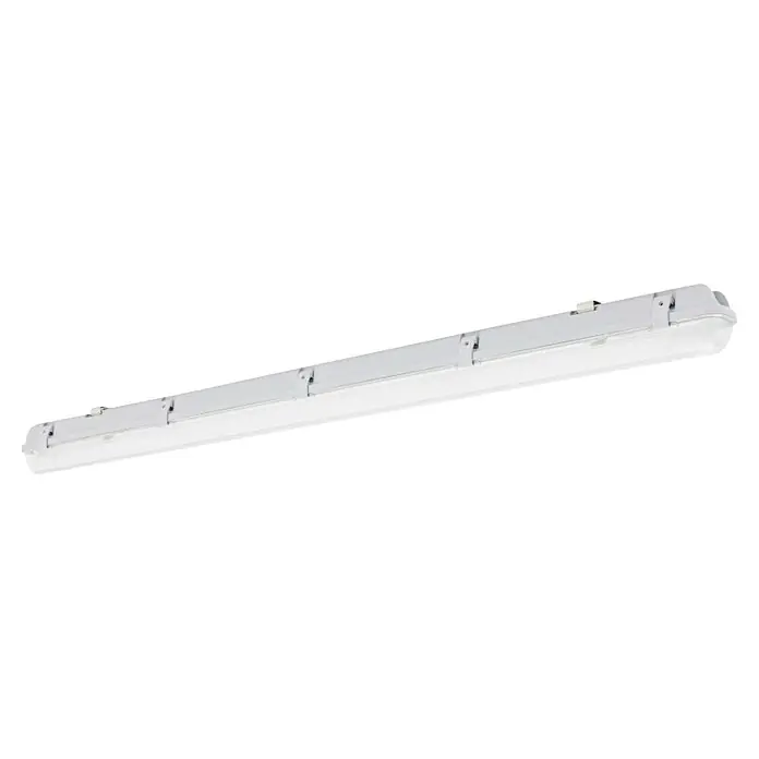 Voltolux Tira de luz LED antihumedad LED - L x An x Al: 127,2 x 6,6 x 7,3 cm, Color de luz: Blanco neutro, 18 W, IP65 - Una luminaria LED blanca y larga, ideal para iluminar espacios interiores y áreas de trabajo, proporcionando una iluminación brillante y de bajo consumo.