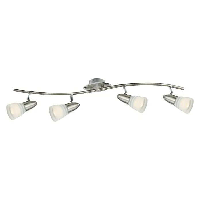 Globo Caleb LED-Wand- & Deckenstrahler - 12 W, Chrom, Opal, Warmweiß, 4 Stk. - Moderne Deckenleuchte mit schwenkbaren Strahlern für eine flexible Ausleuchtung im Raum.