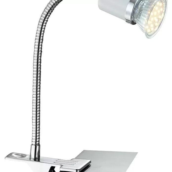 Globo LED-Klemmleuchte Fina - B x H: 20 mm x 37 cm, 3 W, Chrom - Detailaufnahme
