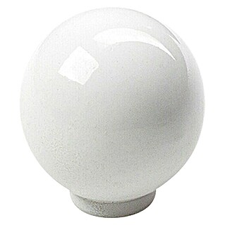 Ručkica za namještaj (Tip ručke za namještaj: Gumb, Ø x V: 25 x 26 mm, Plastika, Lakirano, Bijele boje)