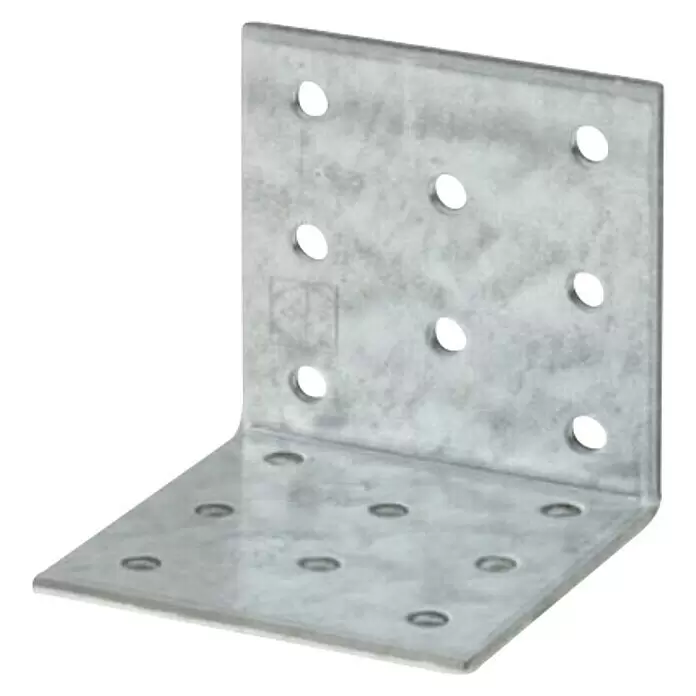 Stabilit Escuadra con placa perforada - 60 x 60 x 40 mm, 1 ud. - Escuadra angular en L galvanizada con múltiples orificios para fijaciones estructurales.