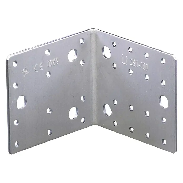 Stabilit Conector en ángulo - 105 x 90 x 105 mm, 1 ud. - Escuadra metálica con múltiples agujeros para una fijación segura, ideal para construcciones robustas y conexiones fiables.