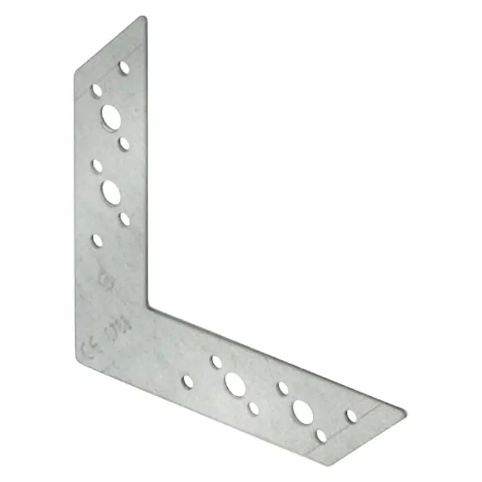 Stabilit Conector de esquina - L x An x Al: 82 x 116 x 30 mm - Ángulo de metal con agujeros para una fijación segura, ideal para construcción de madera y proyectos de bricolaje.