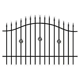 Polbram Kovana ograda Rose (200 x 120 cm, Crne boje)