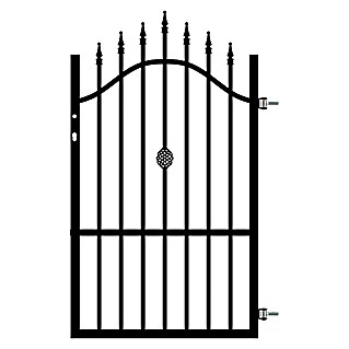 Polbram Vrata za ogradu Rose desna (90 x 150 cm, Crne boje, Metal)