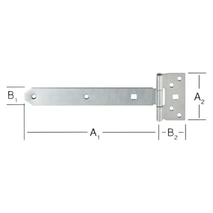 Stabilit Bisagra en T (Medidas cinta: 300 x 38 mm, Galvanizado)