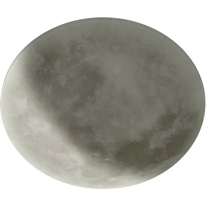 Trio Lighting Plafón LED redondo Luna - 22 W, Ø x Al: 40 x 10 cm, Gris - Primer plano de la luna mostrando su superficie con cráteres y diferentes tonos de gris, ideal para fines astronómicos.