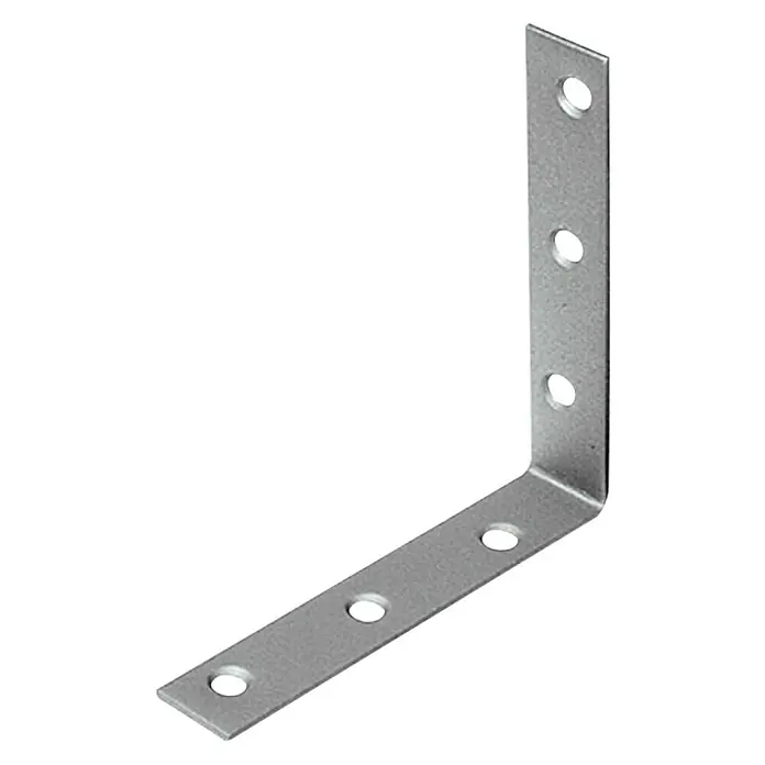 Stabilit Escuadra de silla - L x An x Al: 150 x 150 x 25 mm, 1 ud., Acero - Ángulo de metal con múltiples orificios para sujetar componentes. Un conector robusto para construcciones de madera y metal.