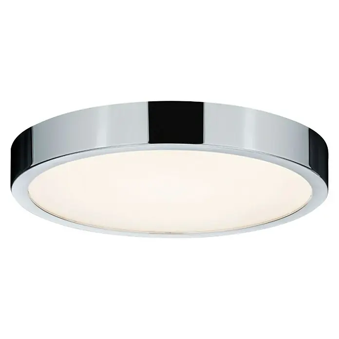 Paulmann LED-Deckenleuchte rund Aviar - 20 W, Ø x H: 300 mm x 6,2 cm, Chrom - Elegante runde Deckenleuchte mit glänzendem Chromrahmen, ideal für moderne Wohnräume und Büros, die helles, gleichmäßiges Licht spendet.