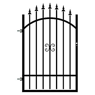 Polbram Vrata za ogradu Monica lijeva (90 x 150 cm, Crne boje, Metal)