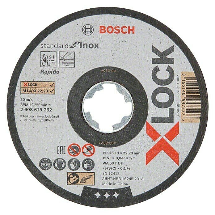Bosch Professional X-Lock Rezni disk (Promjer rezne ploče: 125 mm, Debljina plohe: 1 mm, Prikladno za: Metal)