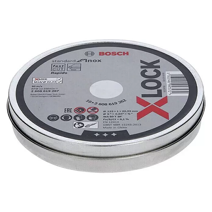 Bosch Professional X-Lock Trennscheibe Standard for Inox - Geeignet für: Metall, Durchmesser Scheibe: 125 mm, 1 Stk. - Ansicht von oben
