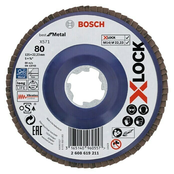 Bosch Professional X-Lock Disco de corte Best for Metal K80 (Diámetro disco: 125 mm, Específico para: Metal)