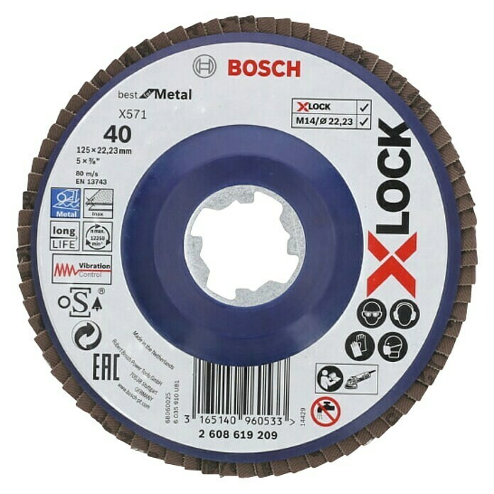 Bosch Professional X-Lock Doorslijpschijf (Schijfdiameter: 125 mm, Geschikt voor: Metaal)