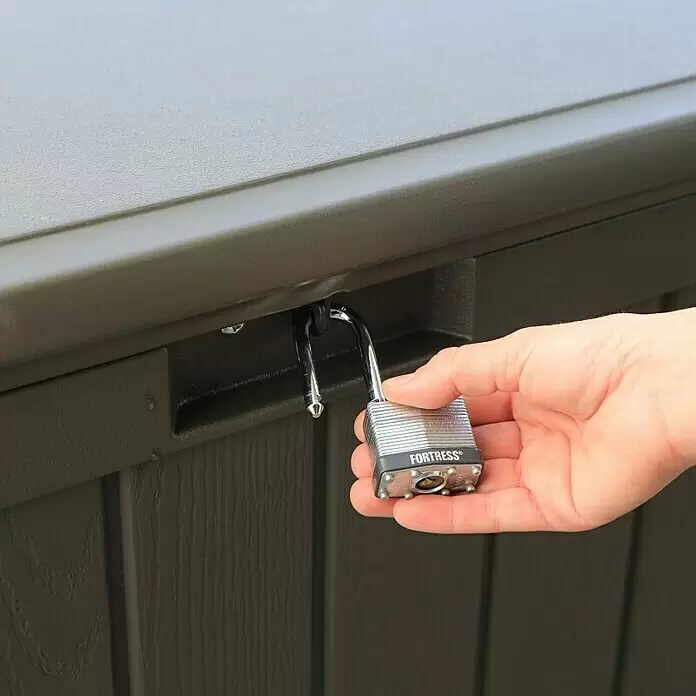 Lifetime Gartenbox Harmony - 128 x 64 x 67 cm, Braun, Kunststoff - Detailaufnahme