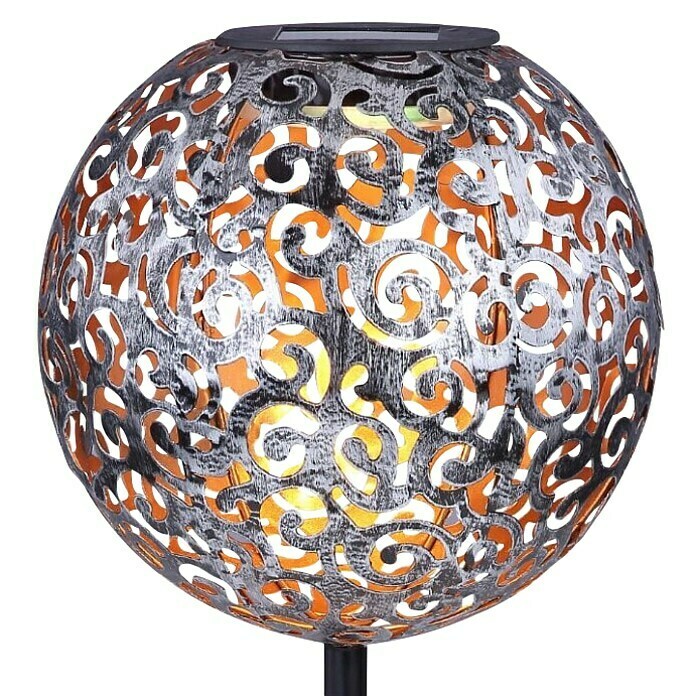 Globo Solarna ukrasna LED svjetiljka (Crno / srebrno-sivo, Ø x V: 18,5 x 54 cm)