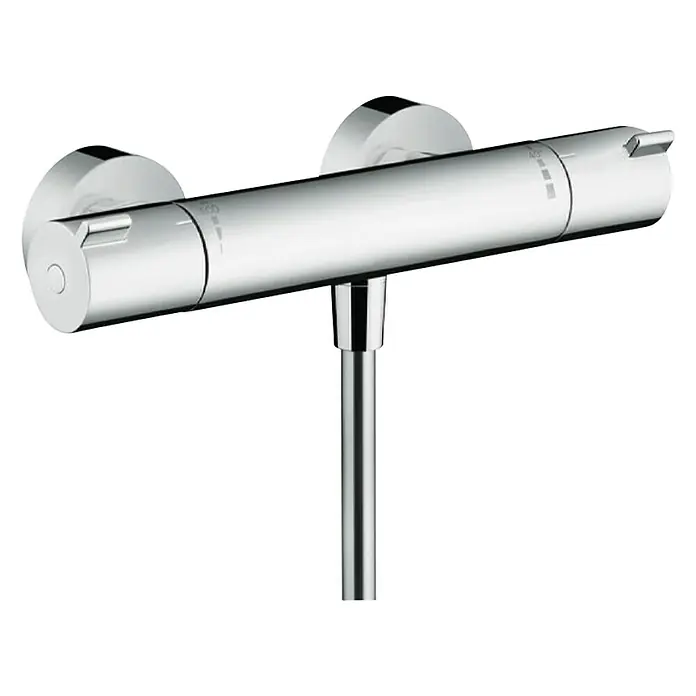 Hansgrohe Ecostat Grifo con termostato - Ancho: 29,6 cm, Cromo, Resplandeciente - Un elegante mezclador termostático de ducha cromado, perfecto para un baño moderno que combina estilo y funcionalidad.